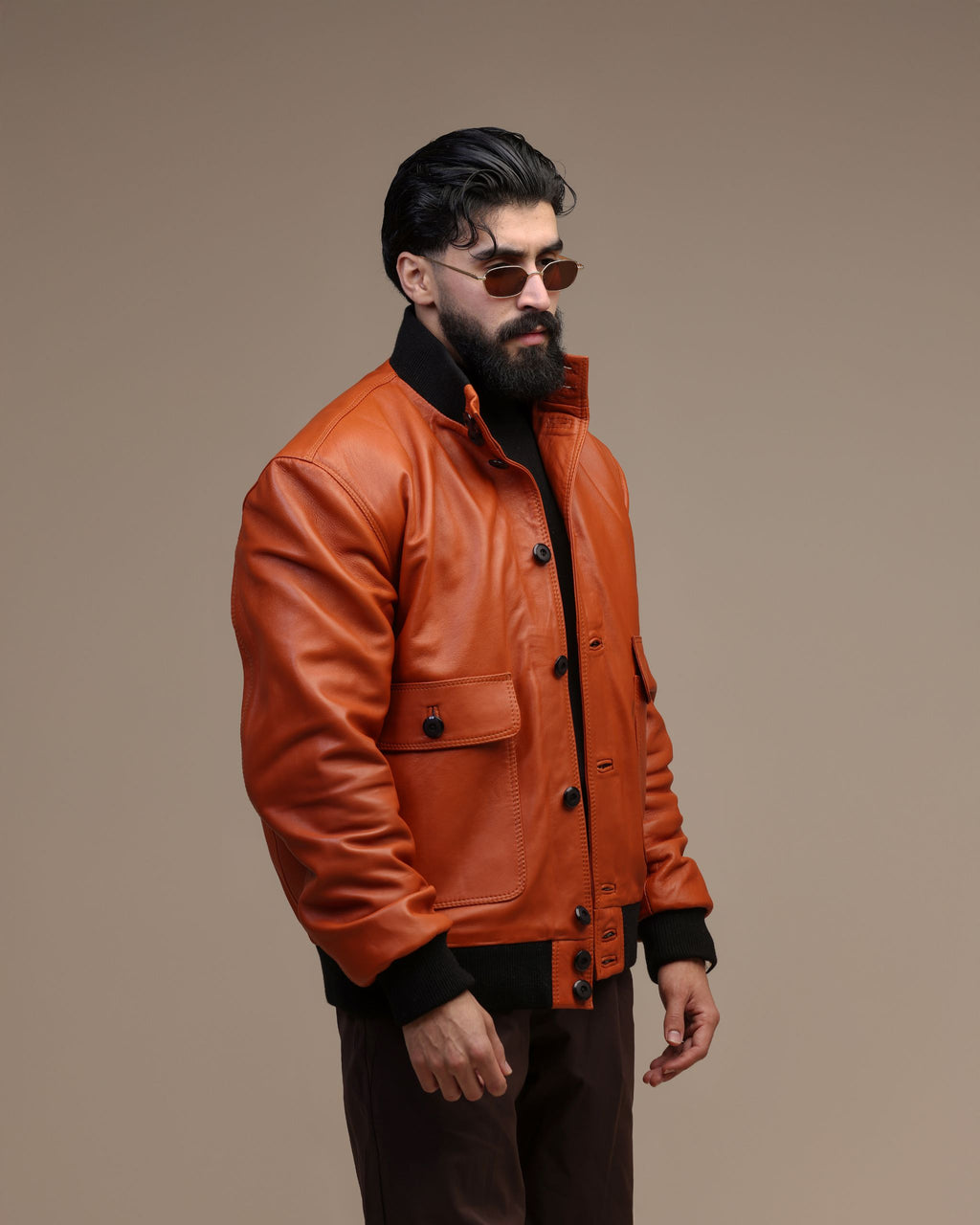 Brera- Veste en cuir véritable pour hommes