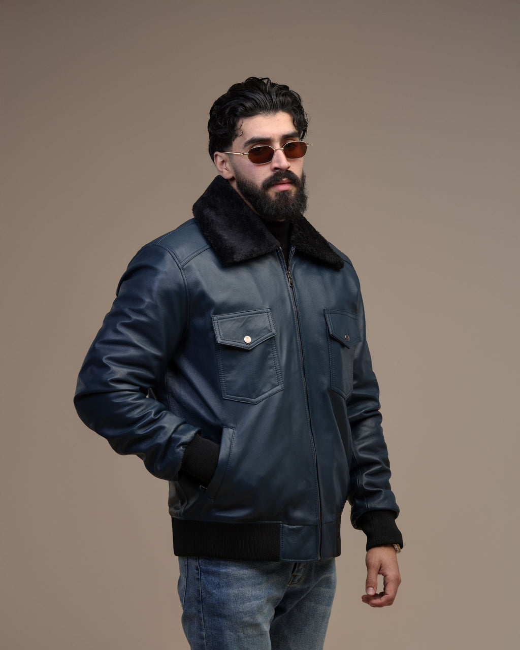 Bomber - Veste en cuir véritable