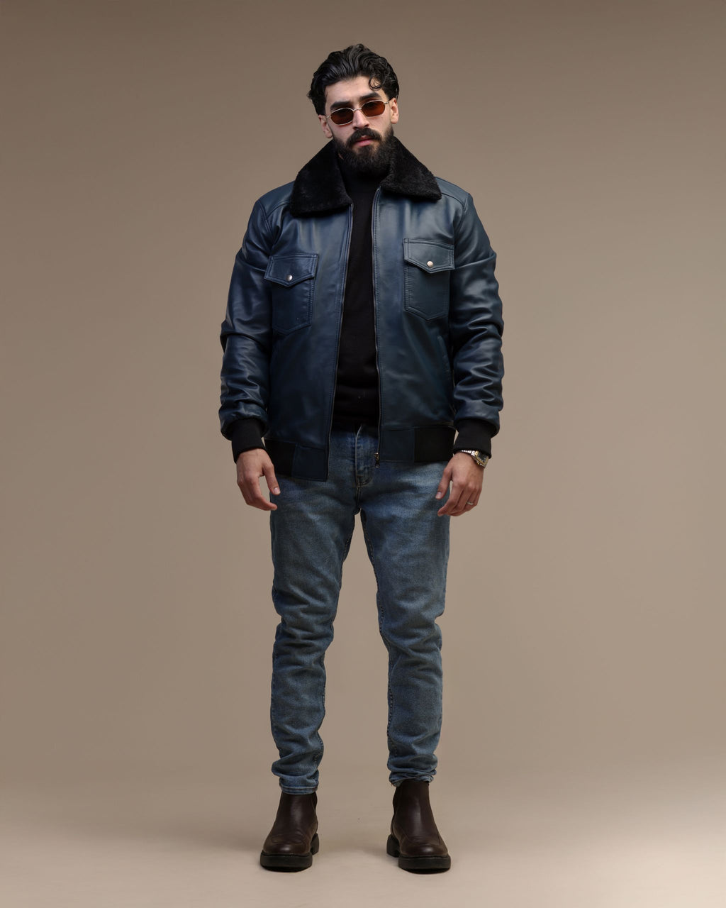 Bomber - Veste en cuir véritable