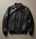 Veste Aviateur en Cuir – Édition Doublure Rouge Signature
