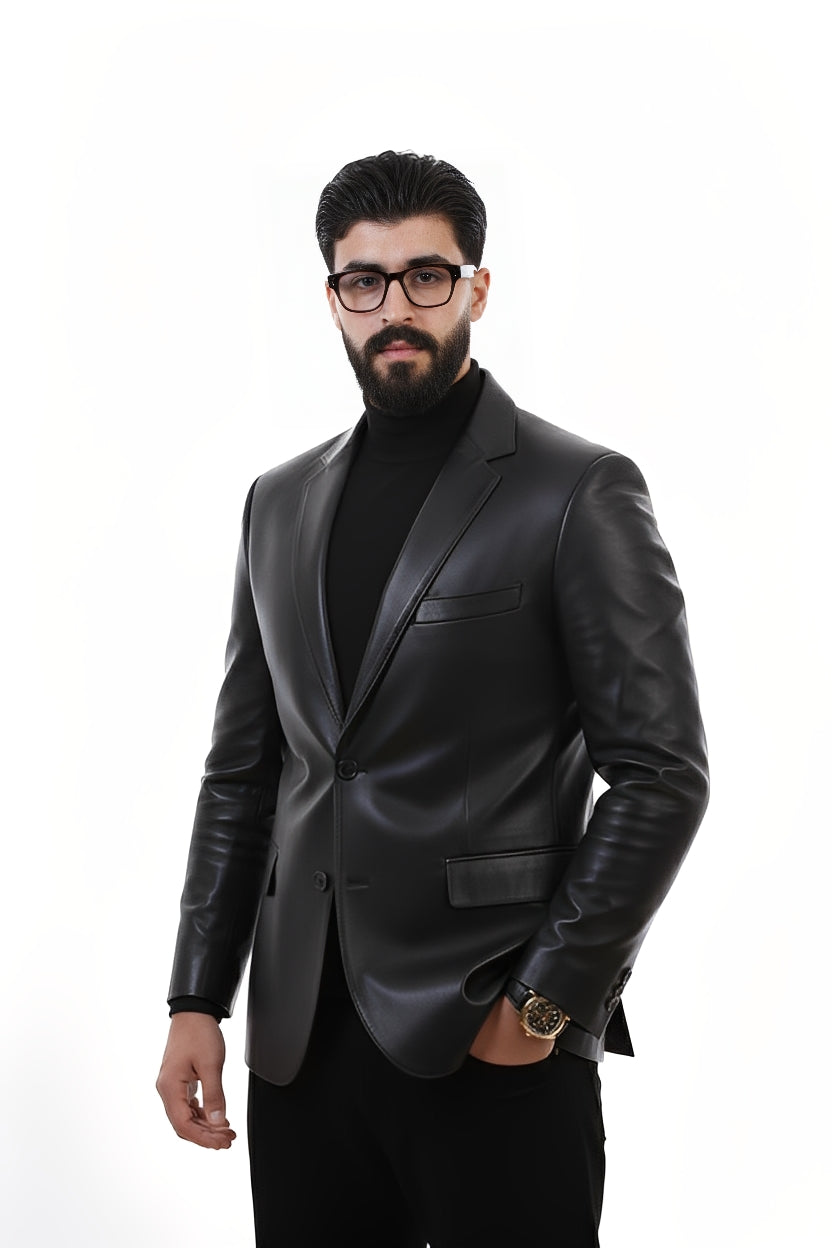 Veste en Cuir Noir Premium – Élégance Moderne