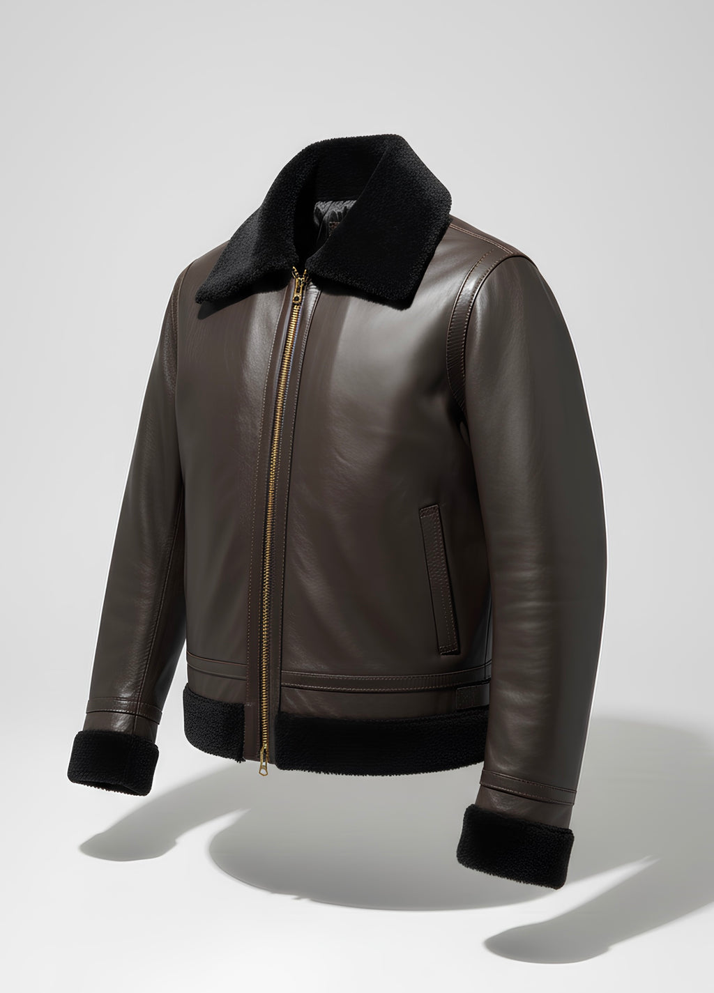 Veste Aviateur en Cuir Marron – Esprit Vintage & Élégance Urbaine