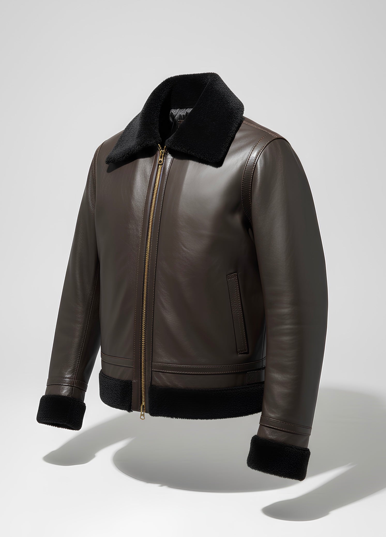 Veste Aviateur en Cuir Marron – Esprit Vintage & Élégance Urbaine