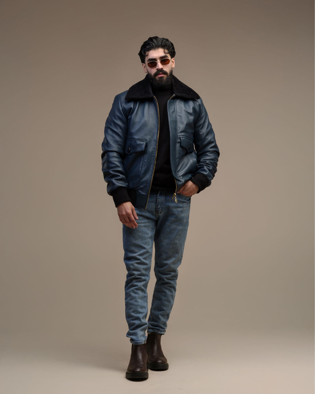 Brera - veste en cuir véritable