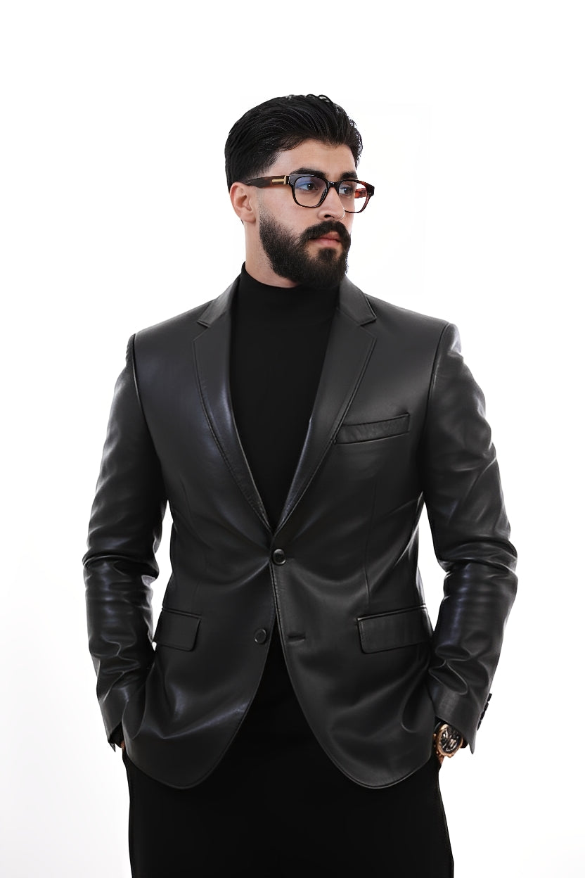 Veste en Cuir Noir Premium – Élégance Moderne