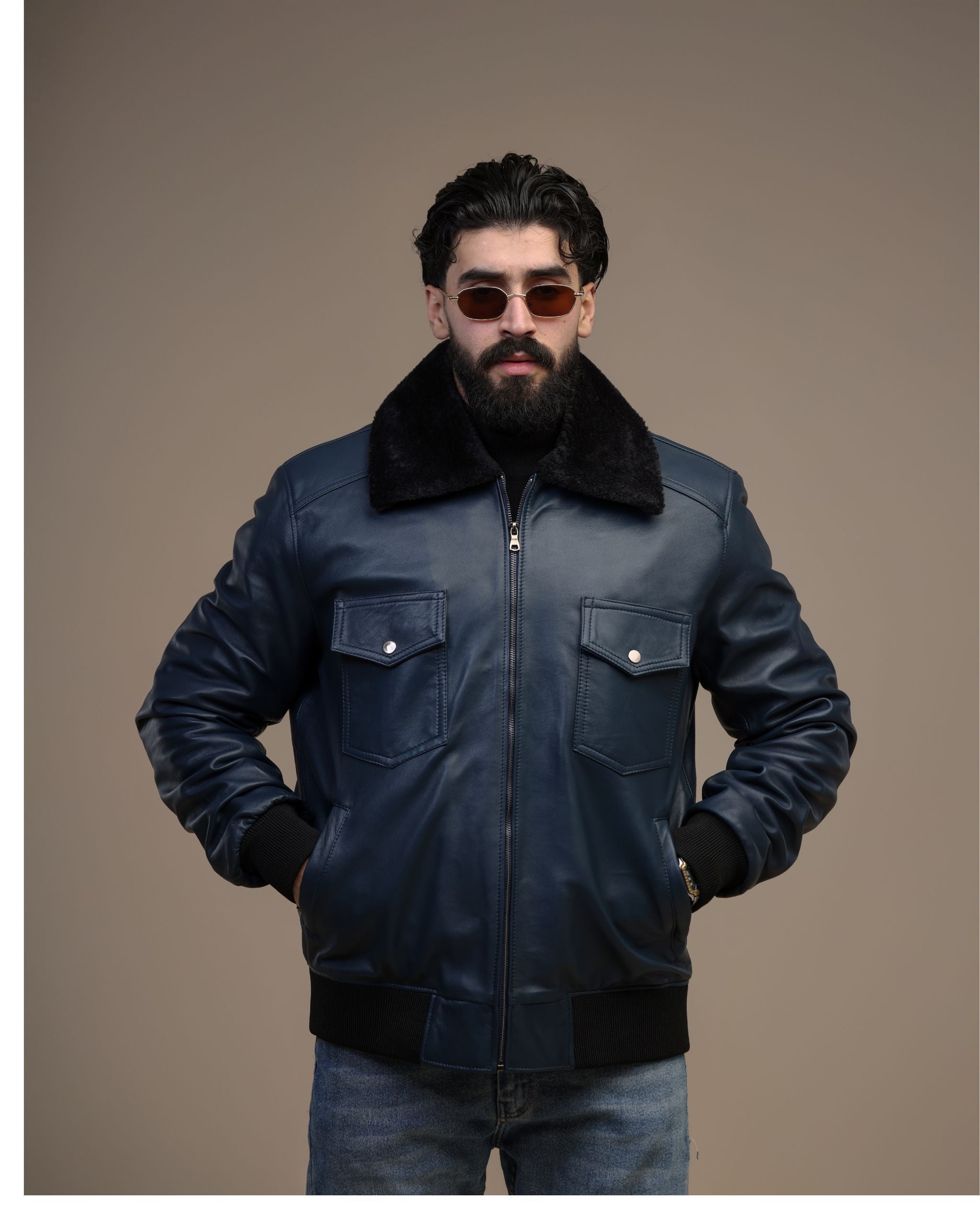 Bomber - Veste en cuir véritable