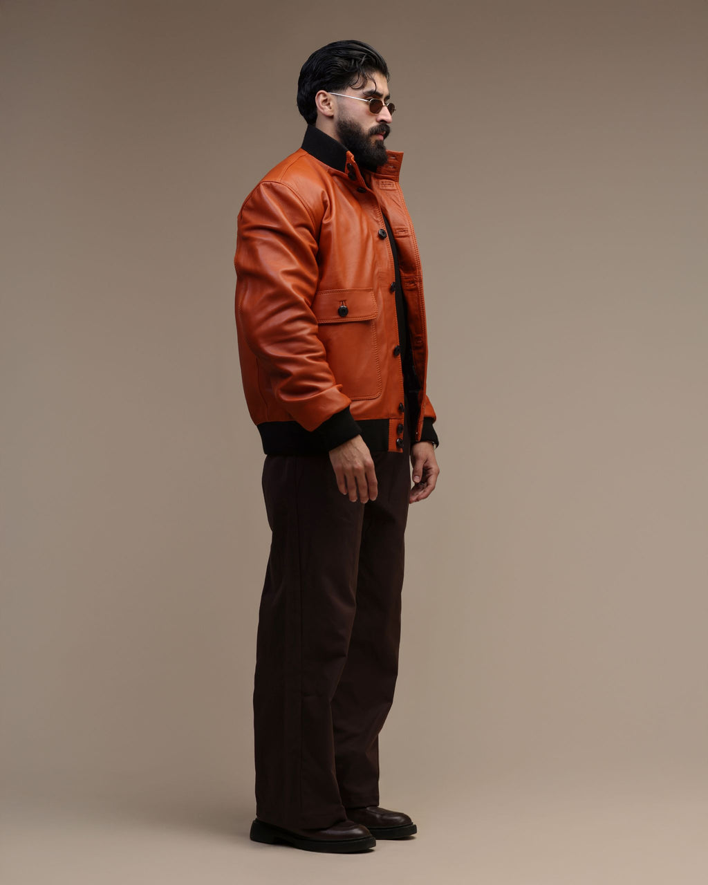 Brera- Veste en cuir véritable pour hommes