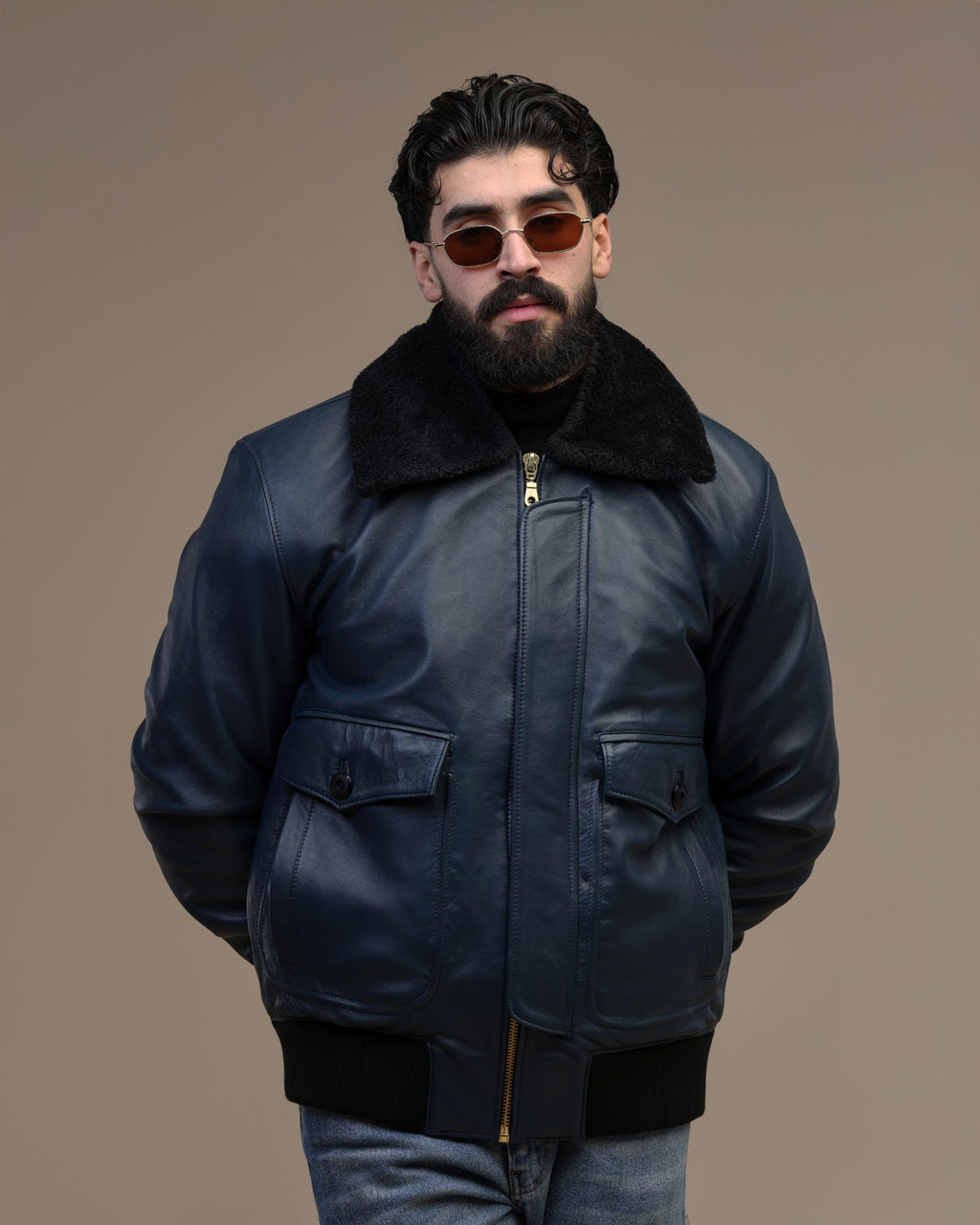 Brera - veste en cuir véritable