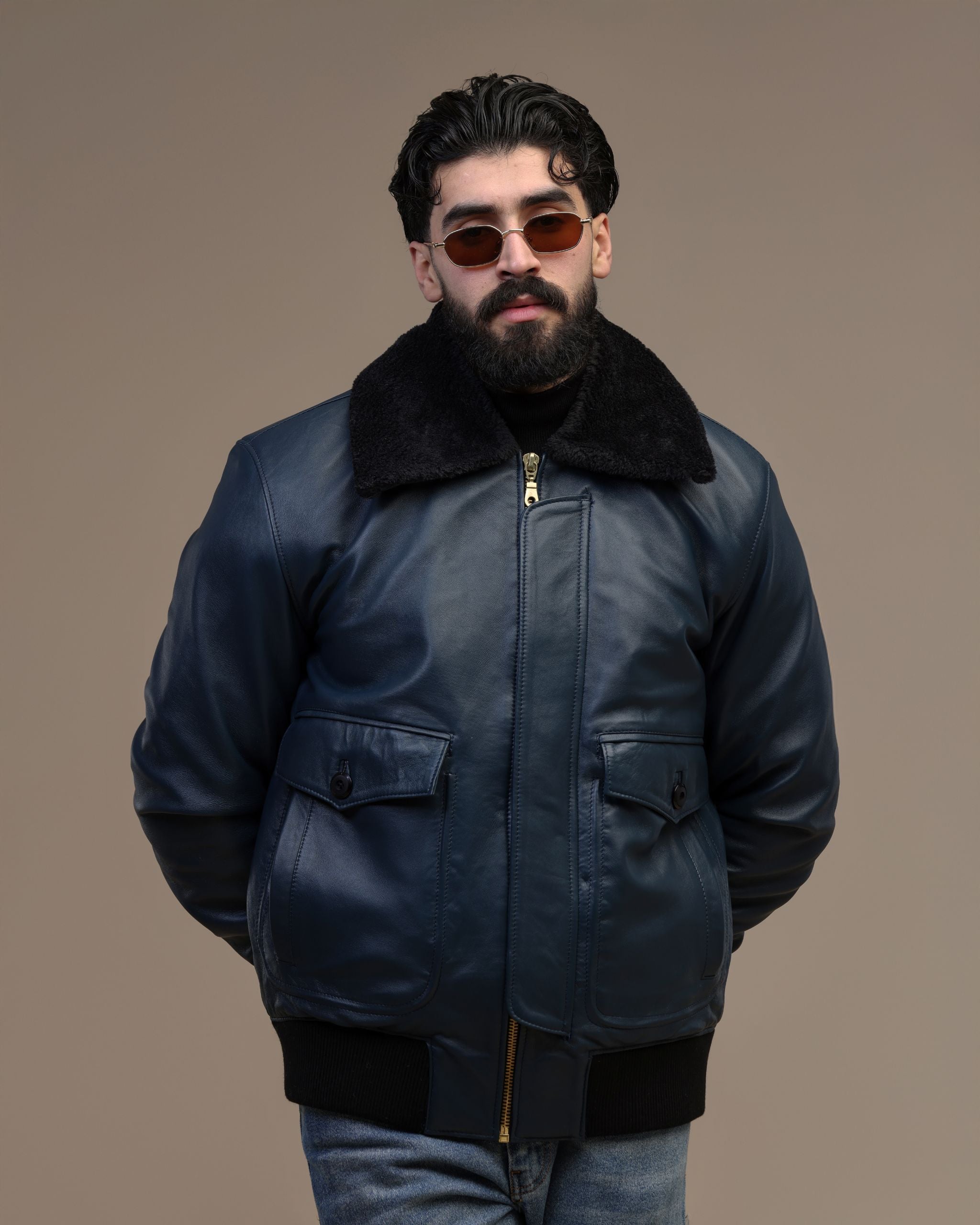 Brera - veste en cuir véritable