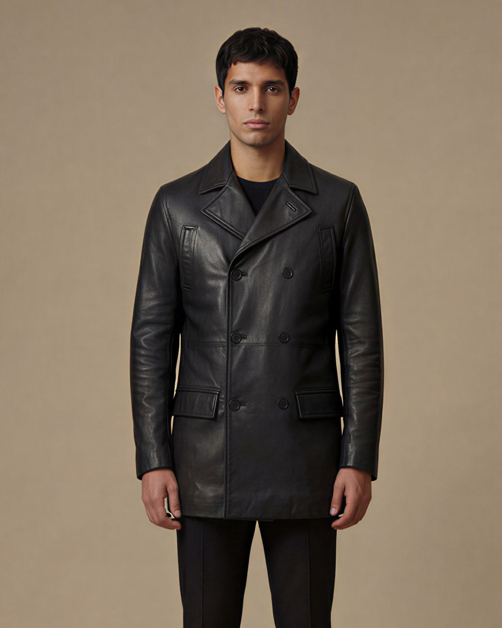 MILANO| Monteau croisé pour hommes en cuir original