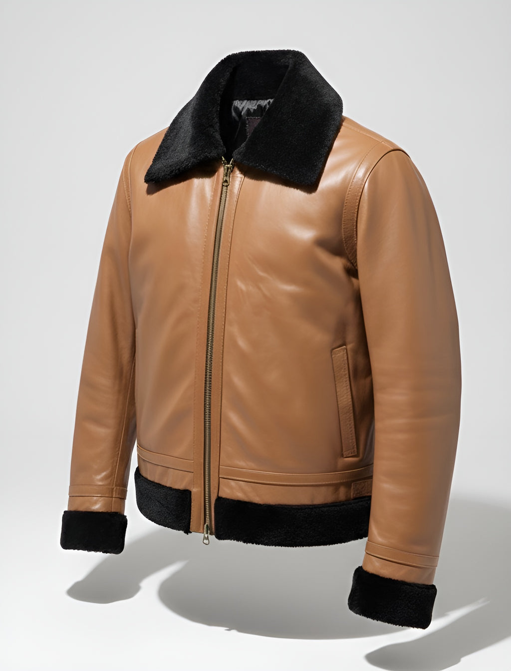 Veste Aviateur en Cuir Marron – Esprit Vintage & Élégance Urbaine